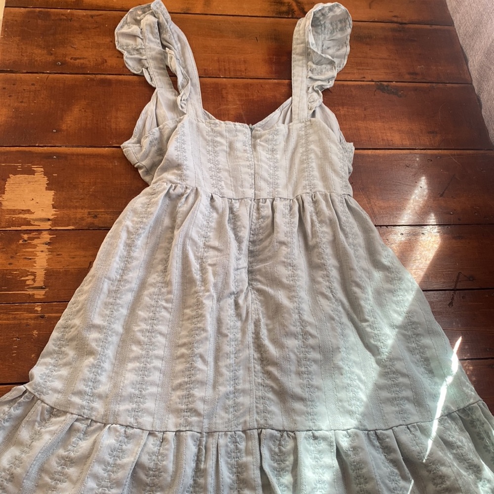Blue Ruffle Mini Dress Country Style - Picture 3 of 3